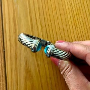 Cable turquoise bracelet